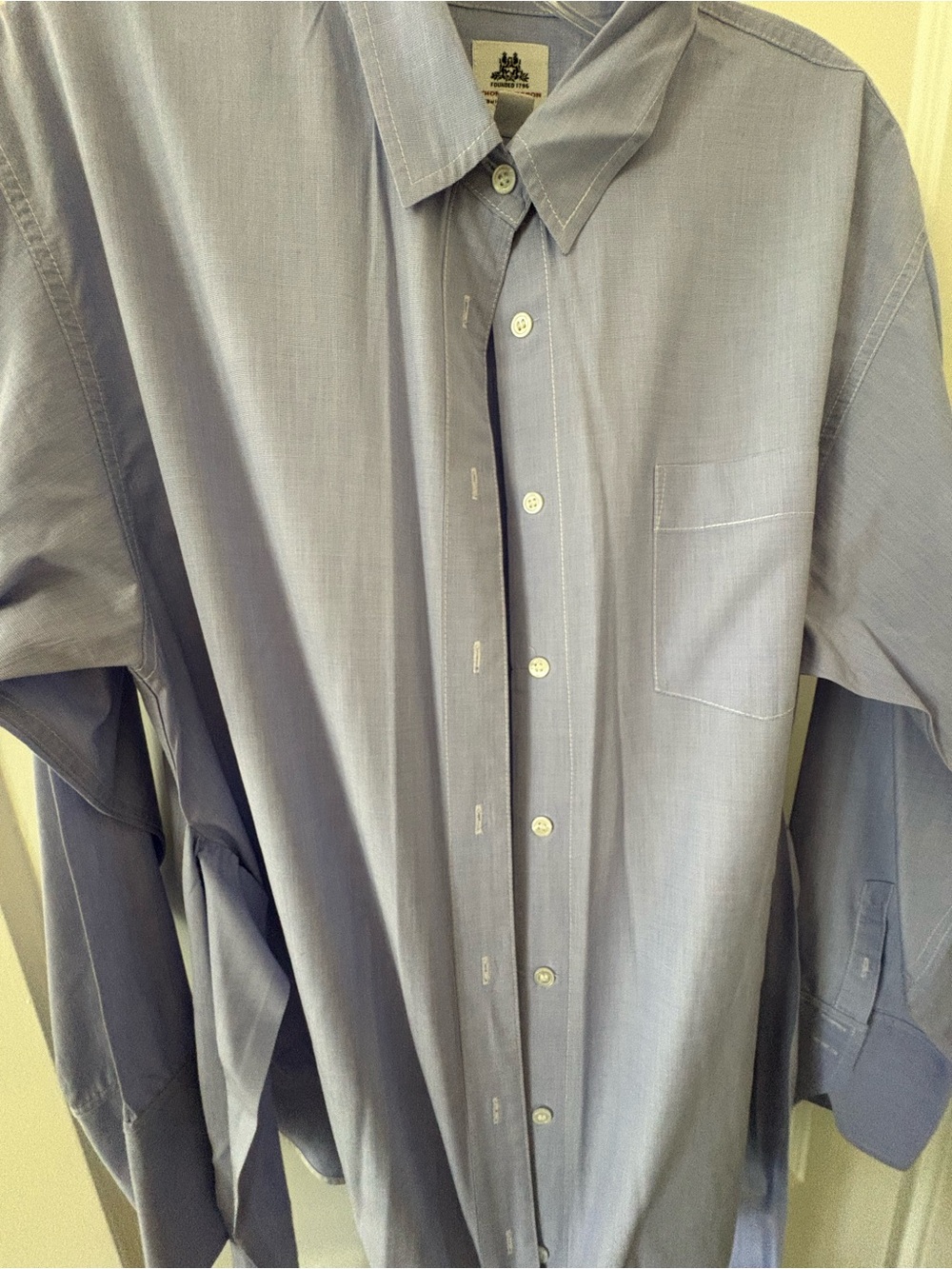 J.Crew Thomas Mason Tie-Waist Button-Up Shirt Blue Size 14 J8631 - Picture 10 of 12